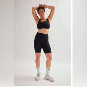 Girlfriend Collective High Waist Bike Shorts in Black Size Small, NWT
